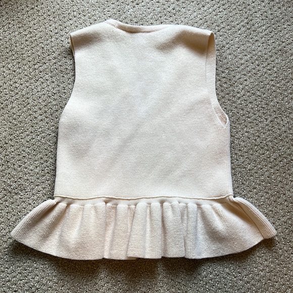 Club Monaco Merino Wool Cream Short Sleeve Knit Top, Size XS - Picture 2 of 10